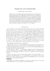 PROPER MAP and MULTIPLICITIES Introduction in This Article, G Is A