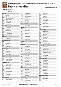 Set Checklist