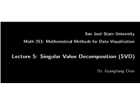 Singular Value Decomposition (SVD)