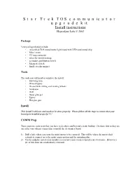 Star Trek TOS Communicator Upgrade Kit Install Instructions Hyperdyne Labs © 2002