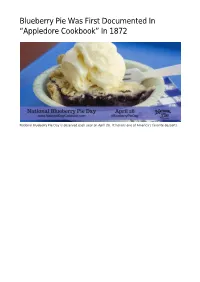 Blueberry Pie Was First Documented in &#8220;Appledore