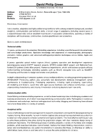 David Philip Green Curriculum Vitae