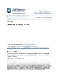 Officers and Alumni, Pp. 431-505
