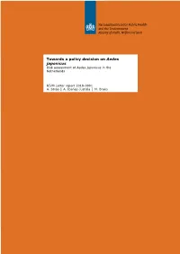 Towards Policy Decision on Aedes Japonicus