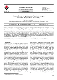 Zn-Use Efficiency for Optimization of Symbiotic Nitrogen Fixation in Chickpea (Cicer Arietinum L.)