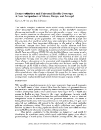 A Case Comparison of Ghana, Kenya, and Senegal