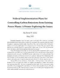 Federal Implementation Plans for Controlling Carbon Emissions from Existing Power Plants: a Primer Exploring the Issues