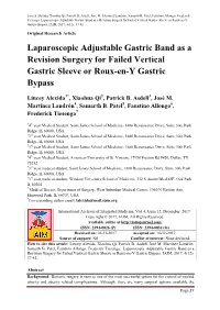 Laparoscopic Adjustable Gastric Band As a Revision Surgery for Failed Vertical Gastric Sleeve Or Roux-En-Y Gastric Bypass