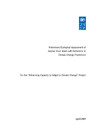 Preliminary Ecological Assessment of Seyhan River Basin with Reference to Climate Change Predictions