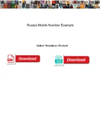 Russia Mobile Number Example
