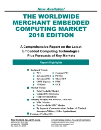 The Worldwide Merchant Embedded Computing Market 2018 Edition