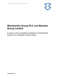 Woolworths Group PLC and Bertram Group Limited