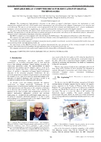Bistable Relay Computer Brc44 for Education in Digital Technologies