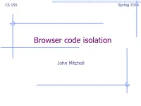 Browser Code Isolation