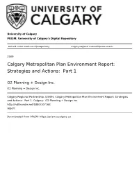 Calgary Metropolitan Plan Environment Report: Strategies and Actions: Part 1