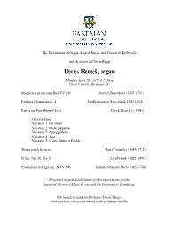 DMA 1 Recital Program