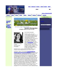 Interview with Sandra Steingraber : Terrain.Org