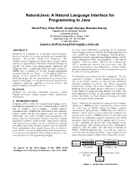 Naturaljava: a Natural Language Interface for Programming in Java