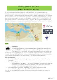 Scheldeprijs Wednesday, April 8, 2020 MOBILITY NOTIFICATION