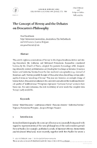 The Concept of Heresy and the Debates on Descartes's Philosophy