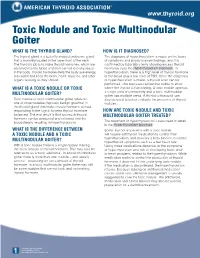 Toxic Nodule and Toxic Multinodular Goiter
