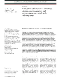 Evaluation of Functional Dynamics During Osseointegration And