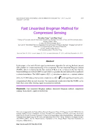 Fast Linearized Bregman Method for Compressed Sensing