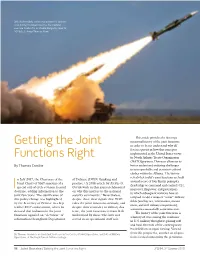 Getting the Joint Functions Right JFQ 94, 3Rd Quarter 2019 of U.S