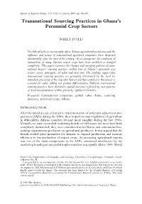 Transnational Sourcing Practices in Ghana's Perennial Crop Sectors