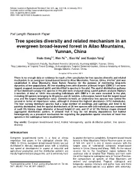 Tree Species Diversity and Related Mechanism in an Evergreen Broad-Leaved Forest in Ailao Mountains, Yunnan, China