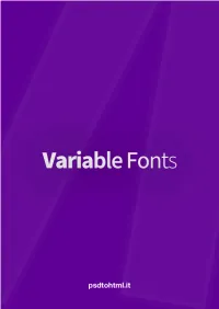 Variable Fonts © Davide Mancuso Pagina Di 1 16