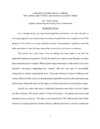 A Primer on Prejudicial Error: the Applicable Tests and How to Satisfy Them