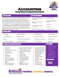 Accounting University of Northern Iowa College of Business Administration