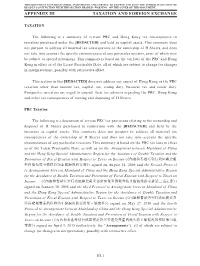 Appendix Iii — Taxation and Foreign Exchange
