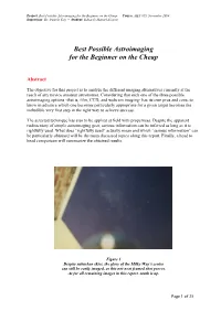 Best Possible Astroimaging for the Beginner on the Cheap – Course: HET 615, November 2004 Supervisor: Dr