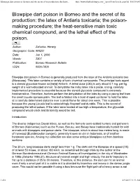 Blowpipe Dart Poison in Borneo and the Secret of Its Production: the Latex