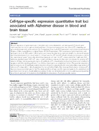 Cell-Type-Specific Expression Quantitative Trait Loci Associated with Alzheimer Disease in Blood and Brain Tissue