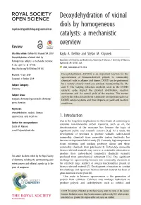 Deoxydehydration of Vicinal Diols by Homogeneous Catalysts: a Mechanistic Overview
