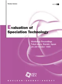 Evaluation of Speciation Technology