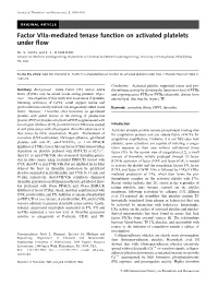 Factor Viia-Mediated Tenase Function on Activated Platelets Under Flow