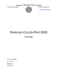 FRANCQUI-COLLEN-PRIJS 2020 Persmap