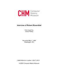 Interview of Robert Rosenthal