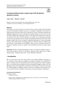 Learning Nonlinear Input–Output Maps with Dissipative Quantum Systems