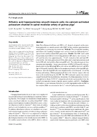 Niflumic Acid Hyperpolarizes Smooth Muscle Cells Via Calcium-Activated Potassium Channel in Spiral Modiolar Artery of Guinea Pigs1