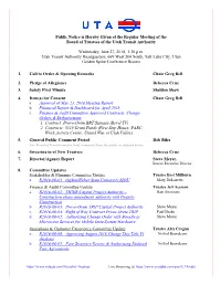 Public Notice Is Hereby Given of the Regular Meeting of the Board of Trustees of the Utah Transit Authority