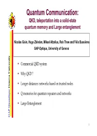 Quantum Communication