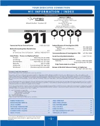 911 Information / Index