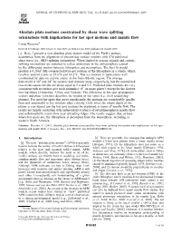 Absolute Plate Motions Constrained By