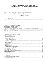 Articles on East Timor Massacre from Peacenet and Associated Networks