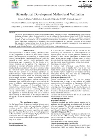 Bioanalytical Development Method and Validation